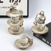 yalong北欧咖啡杯碟，套装陶瓷水杯精致金边马克杯，下午茶杯碟礼物
