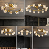 帕莎全铜现代房间卧室吸顶灯，简约轻奢水晶灯创意餐厅客厅北欧灯具