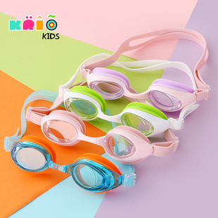 KIRO儿童泳镜 男童女童专业游泳装备 防水防雾高清中框游泳眼镜潮