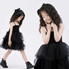 儿童个性模卡女童黑色蓬蓬裙时尚艺术写真照儿童摄影写真主题服装