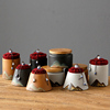 粗陶茶叶罐家用陶瓷茶罐小号普洱装茶叶盒便携迷你旅行陶罐密封罐