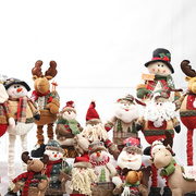 圣诞老人娃娃雪人玩偶麋鹿公仔圣诞节礼袜子礼物场景布置装饰
