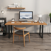 实木台式电脑桌，家用书桌简约卧室桌子，北欧办公桌长条电竞桌工作台