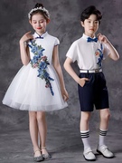 六一儿童节表演服装中国风大合唱团中小学生男女童，舞蹈纱裙演出服