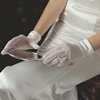 优雅简约气质款弹力缎面，新娘婚纱晚礼服手套，舞蹈演出拍照手套