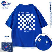 NASA联名克莱因蓝短袖t恤男2023夏季ins潮牌情侣装夏装上衣服