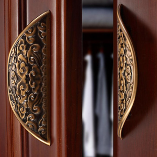 新中式衣柜门把手手柄仿古铜中式柜门拉手对装抽屉把手橱柜子五金