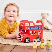 英国elc伦敦巴士儿童双层观光公交车益智玩具车，红色声光汽车1-6岁