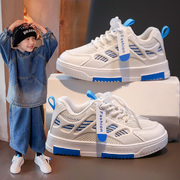 男童鞋2024春秋儿童，小白鞋运动鞋透气软底中大童男孩网面板鞋