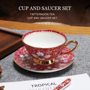 高档骨瓷陶瓷杯碟情侣，对杯咖啡杯，欧式轻奢下午茶茶具套装礼盒装