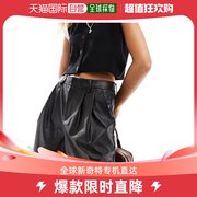 香港直邮潮奢 ASOS 女士dad 设计仿皮短裤(黑色)