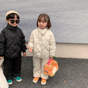 宝宝儿童羽绒服套装女童2023韩版冬装男童两件套裤子上衣外套