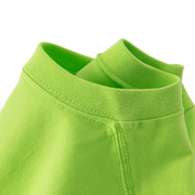 荧光绿 250g重磅纯棉圆领长袖T恤纯色清凉系小清新宽松上衣基础款
