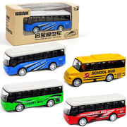 仿真校车公交车模型合金小车儿童玩具男孩迷你回力合金车巴士