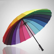 高档蒲公英长柄伞雨伞男女，24骨彩虹，伞韩国太阳伞创意双人晴雨伞