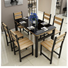 餐桌椅组合一桌六椅小户型约6人4餐桌，钢化玻璃家用吃饭桌子