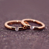 光面单钻18k玫瑰金钛钢(金钛钢，)戒指食指戒日韩版，指环情侣戒指女饰品礼物