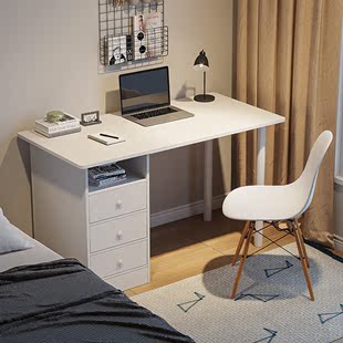 电脑桌台式家用办公桌现代简约带抽屉书桌桌椅一套卧室学生学习桌