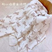 新生婴儿浴巾盖毯四层棉纱，a类包裹巾柔软透气宝宝包被儿童毛巾被