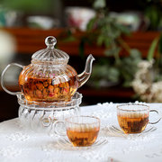 那些时光 花茶壶套装耐热玻璃花茶杯英式下午茶壶茶具套装煮茶壶