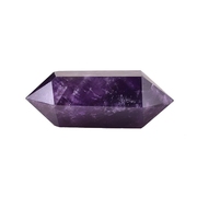 天然紫水晶六棱柱摆件乌拉圭深紫色双尖水晶柱家居办公摆设