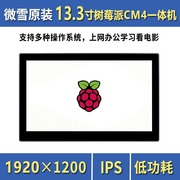 微雪13.3寸树莓派平板 一体机电脑IPS高清触控屏 CM4多接口一体机