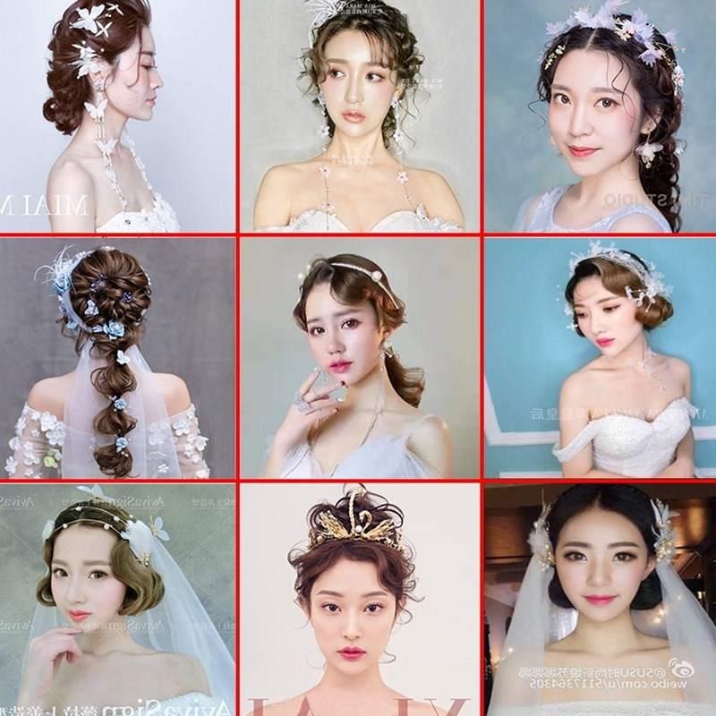 韩式新娘甜美花朵发带结婚婚纱羽毛头纱森系仙配饰新婚头饰