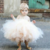 儿童礼服公主裙女童婚纱婴儿1周岁生日花童长袖蕾丝晚礼服走秀裙