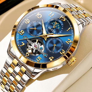 男士手表镂空飞轮名表，男表商务品牌认证手表，男士全自动机械表
