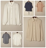 vintage复古夏季雪纺长，短袖纯色清凉条纹长袖衬衫百搭女装y52