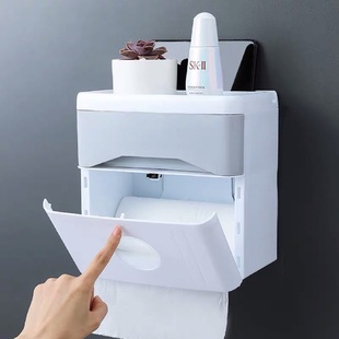 卫生间纸巾盒厕所卫生纸置物架厕，纸盒免打孔防水卷，纸筒创意抽纸盒
