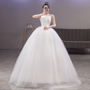 婚纱礼服2023夏秋韩式新娘，结婚抹胸大码孕妇，齐地便宜蕾丝显瘦