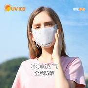 uv100防晒口罩夏季女童，护眼角冰丝薄款防紫外线，立体透气面罩22571