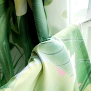 新中式中a国风客厅卧室窗帘，布料成品全遮光飘窗纱帘2020年荷