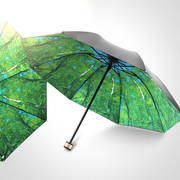 急速创意简约儿童透明雨伞折叠三折男女小清新全自动学生晴雨