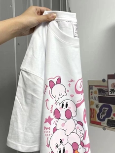 小众卡通短袖t恤纯棉，女潮牌夏美式复古嘻哈，糖果情侣宽松上衣