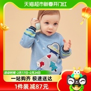 丽婴房6月-3岁男童纯棉，针织毛衣宝宝中小童毛线衫卡通上衣秋季