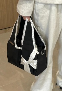 韩版小众设计蝴蝶结托特包包，女2024大容量，通勤百搭手提单肩包