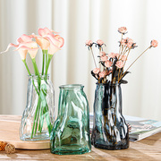 花瓶摆件客厅插花玻璃轻奢高级感透明创意富贵竹鲜花水养水培装饰