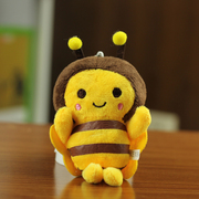 迷你小蜜蜂毛绒玩具蜜蜂挂件4寸爪机娃娃背包钥匙扣儿童生日礼物
