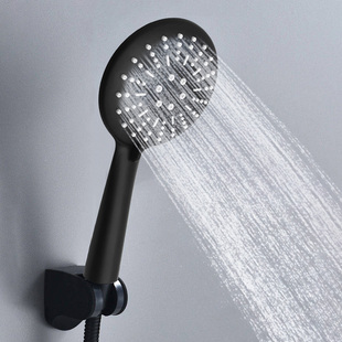 黑色三档多功能花洒喷头加压淋浴室热水器淋雨洗澡莲蓬头单头套装