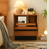 实木岩板床头柜现代简约家用储物柜小户型卧室床边柜收纳柜小柜子