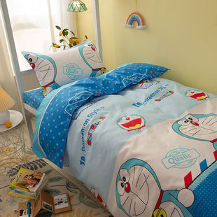 卡通可爱哆啦a梦四件套床上用品，宿舍三件套学生，少女男女床单被套