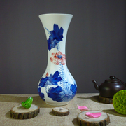 景德镇陶瓷小花瓶现代手绘荷花插花器家居客厅玄关装饰工艺品摆件