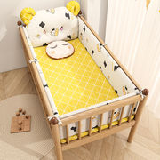 纯棉婴儿床围五件套床垫儿童软包床上用品，防撞护栏围挡可拆洗床笠