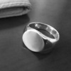 复古钛钢戒指男个性指环戒指个性刻字定制男款光面印章指简约尾戒