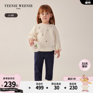 teenieweeniekids小熊童装24年春女宝宝仿羊羔绒套头卫衣