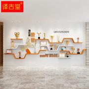 广州定制形象墙荣誉墙展示架陈列架一字隔板烤漆层板公司创意木质
