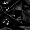 mixx925银圆舞曲系列时尚百搭闪亮狂锆石耳环，手镯戒指套装女礼物
