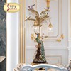 茱莉安法式奢华艺术灯饰孔雀陶瓷铜客厅装饰摆件卧室水晶台灯